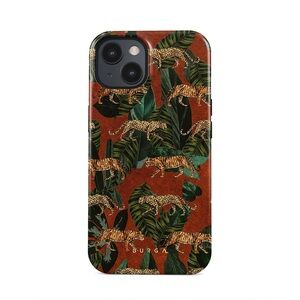 BURGA: RED LEOPARD PRINT PHONE CASE (IPHONE 15)